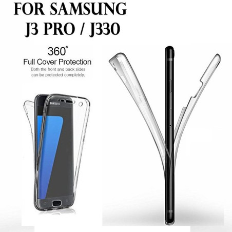 Samsung J3 PRO / J330 - Etui Transparent 360° Avant et Arrière