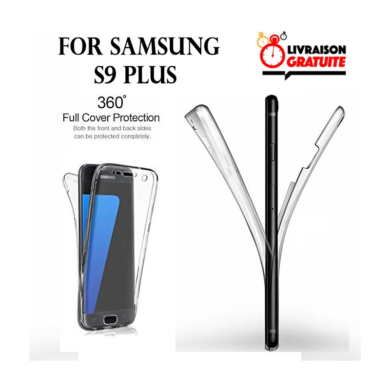 Samsung S9 Plus - Etui Transparent 360° Avant et Arrière