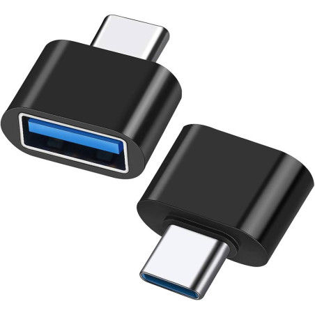 Mini Adaptateur OTG - Type C vers USB Femelle - Noir