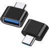 Mini Adaptateur OTG - Type C vers USB Femelle - Noir
