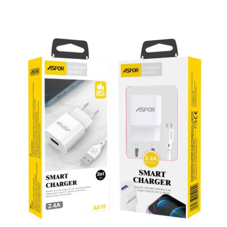 Chargeur USB Type C 2.4A ASPOR A818