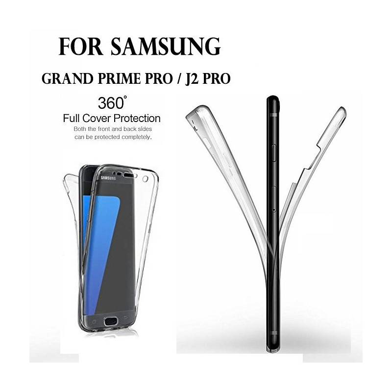 Samsung Grand Prime PRO / J2 PRO - Etui Transparent 360° Avant et Arrière