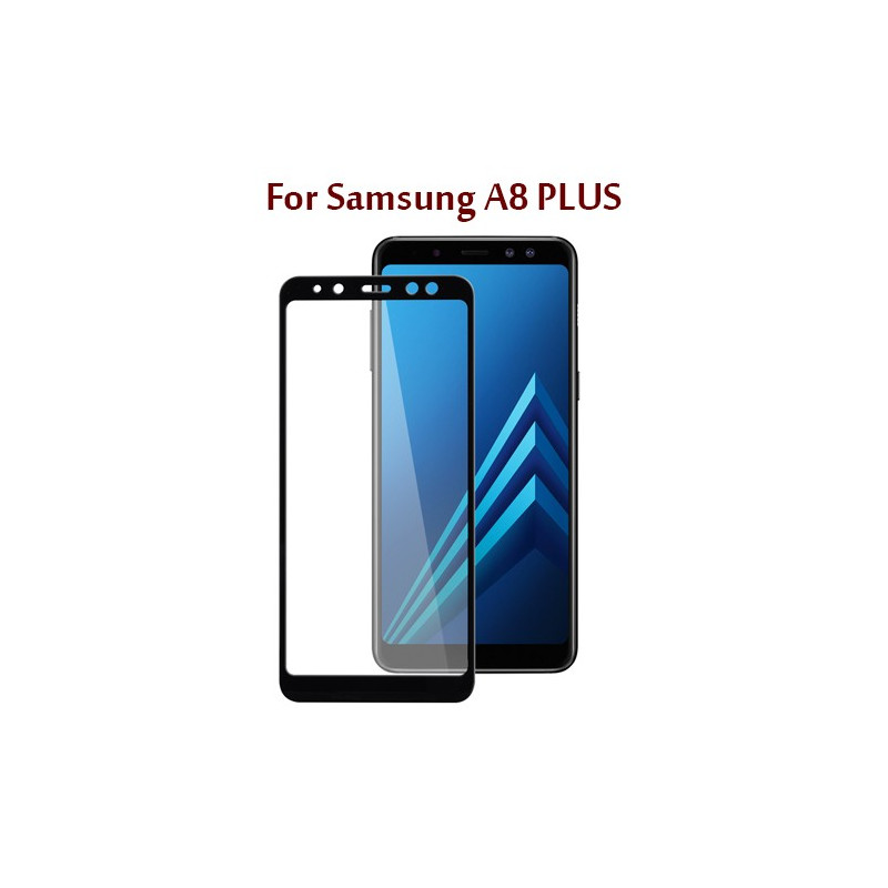 Samsung A8 PLUS - Protection FULL SCREEN GLASS - Noir