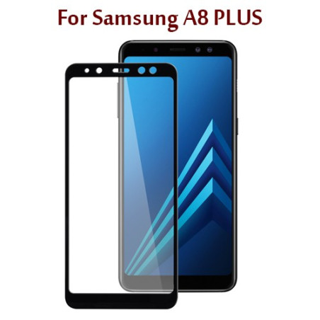 Samsung A8 PLUS - Protection FULL SCREEN GLASS - Noir
