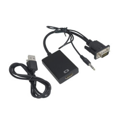 Convertisseur VGA Mâle Vers HDMI Femelle avec Audio