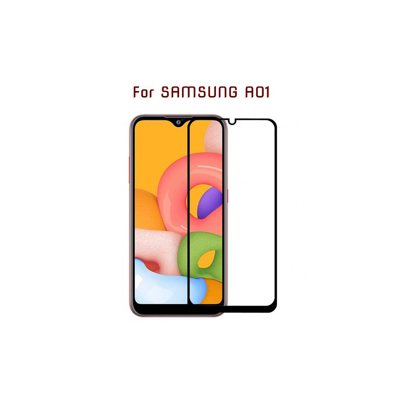 Samsung A01 - Protection FULL SCREEN GLASS - Noir