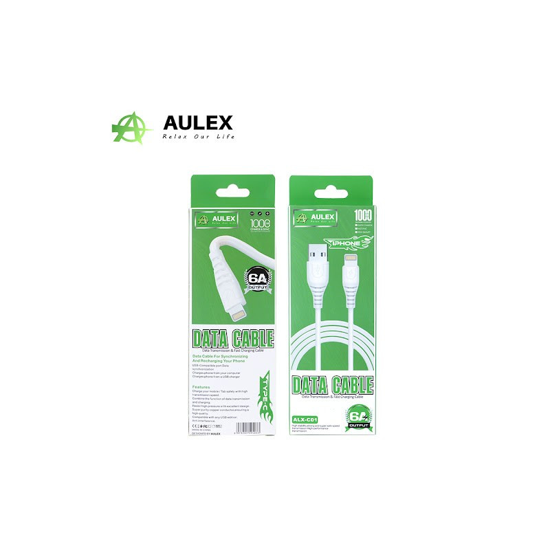 Cable Lightning 1m 6A AULEX ALX-C01