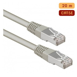 Cable Réseau UTP CAT 5E RJ45 20M - Gris