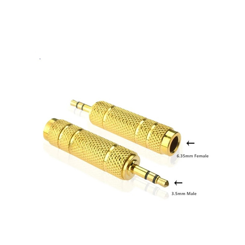 Adaptateur Jack 3.5m Male vers Jack 6.35m Femelle