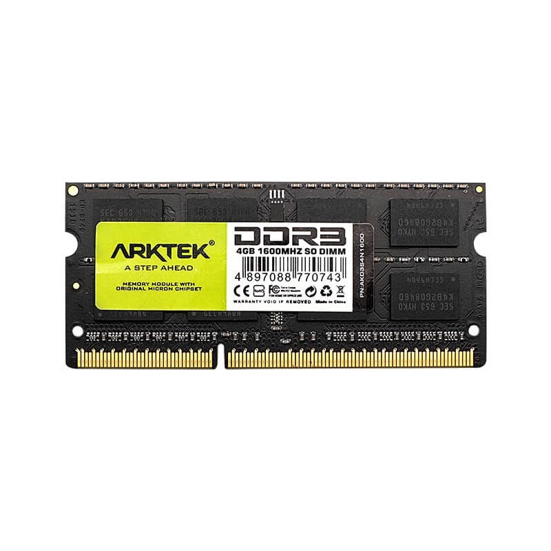 Barrette Mémoire SO-DIMM ARKTEK 4GB DDR3 1600 Mhz - AKD3S4N1600