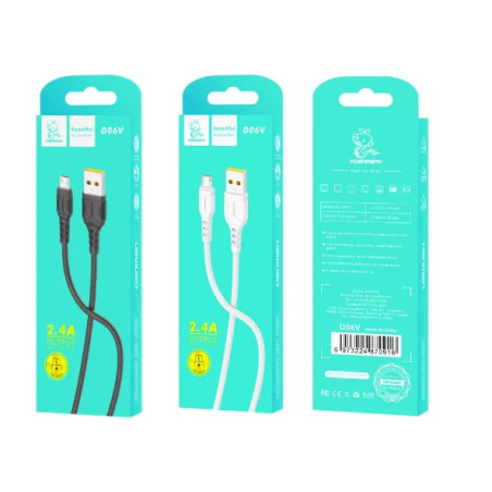Cable Micro USB 1m 2.4A VDENMENV D06V