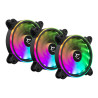 Pack 3 Ventilateur WHITE SHARK NEBULA - LED ARGB avec HUB et Télécommande