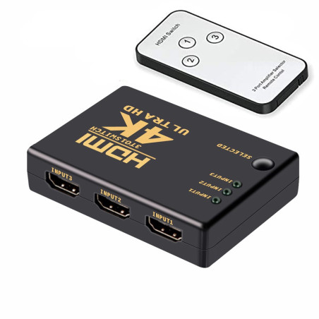 Switch HDMI 3 INPUT Vers 1 OUTPUT 4K ULTRA HD