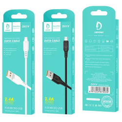 Cable Micro USB 1m 2.4A DENMEN D01V