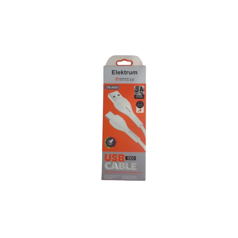 Cable Type C 1m 5A ELEKTRUM TB-A001