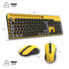 Combo Clavier et Souris Sans Fil ADVANCE PEPS - Jaune
