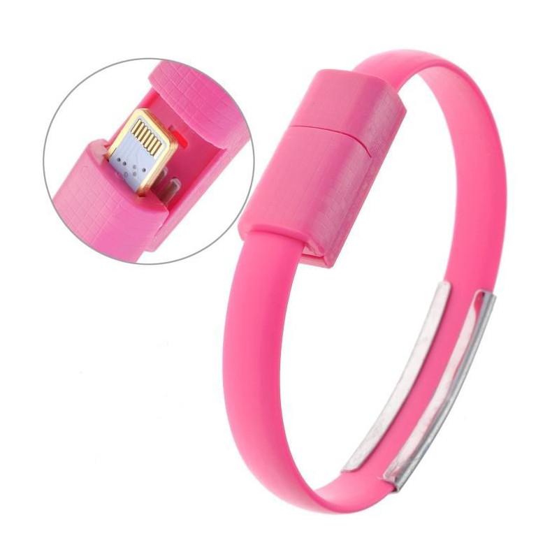 Cable Bracelet Rose pour iPhone 5 et plus
