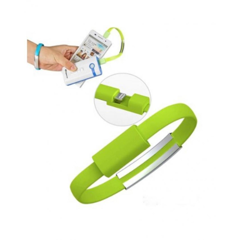 Cable Bracelet Vert pour iPhone 5 et plus