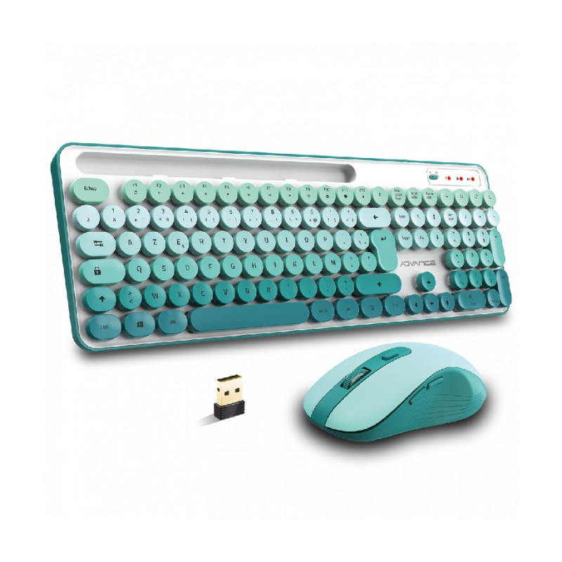 Combo Clavier et Souris Sans Fil ADVANCE PEPS - VERT