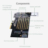 Carte d’extension NVME M.2 / SATA M.2 VERS PCI-E 3.0 X4