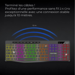 Clavier Gamer Sans Fil RGB Rechargeable ADVANCE CLA-310 - Noir