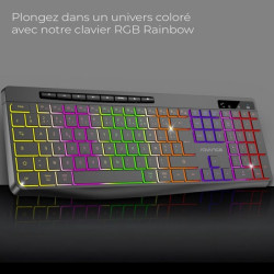 Clavier Gamer Sans Fil RGB Rechargeable ADVANCE CLA-310 - Noir