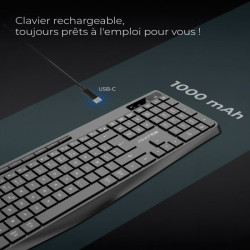Clavier Gamer Sans Fil RGB Rechargeable ADVANCE CLA-310 - Noir