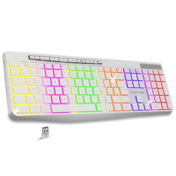Clavier Gamer Sans Fil RGB Rechargeable ADVANCE CLA-310 - Blanc