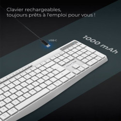 Clavier Gamer Sans Fil RGB Rechargeable ADVANCE CLA-310 - Blanc