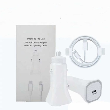 Chargeur Allume Cigare Lightning 3A USB-C 20W