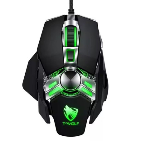 Souris Gaming T-WOLF V10 WARRIOR LED RGB - Noir