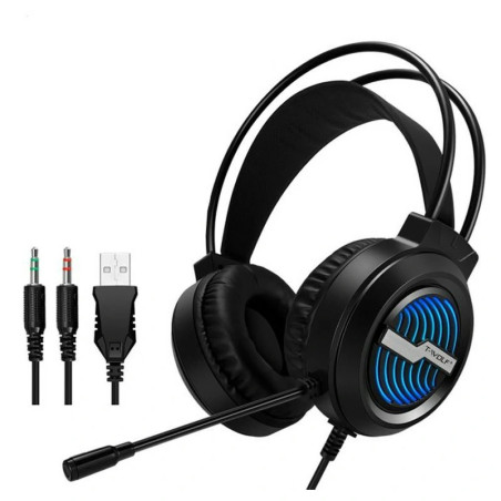 Casque Gaming T-WOLF H130 LED RGB - Noir
