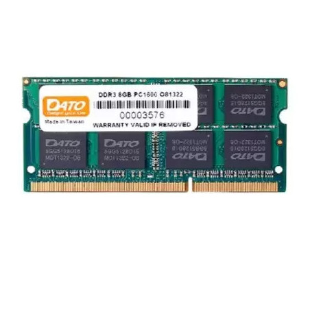 Barrette Mémoire SO-DIMM DATO TEK 8GB DDR3L 1600 Mhz