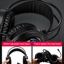 Casque Gaming T-WOLF H130 LED RGB - Noir