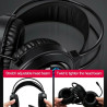 Casque Gaming T-WOLF H130 LED RGB - Noir